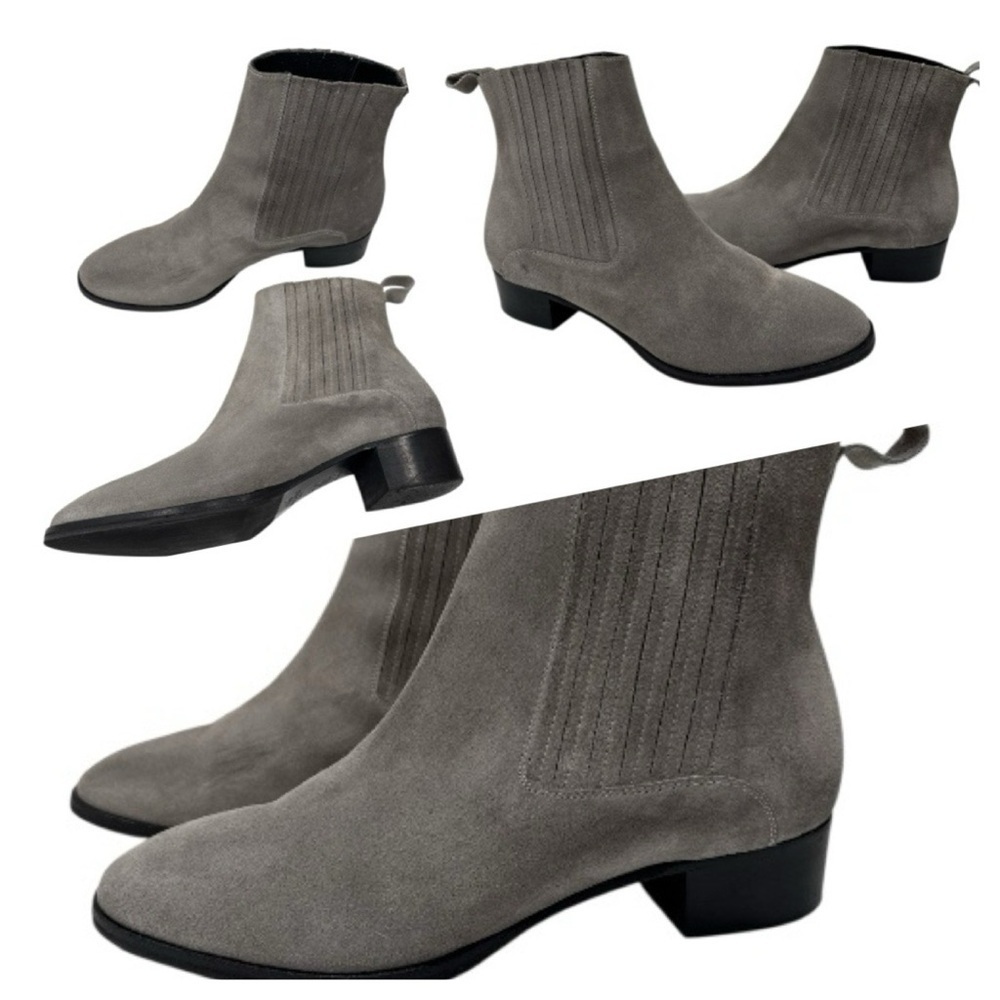 ATELIER MERCADAL Suede Gray Ankle Boots Chelsea boots size 38.5
